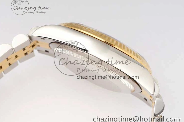 DIWF 904L SA3235 1:1 YG DateJust on Steel Bracelet Jubilee 36mm Best SS Markers Gray Dial Edition Green 0404